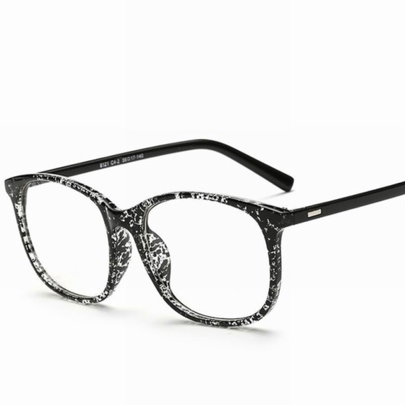 Urban Outfitters Accessories - Black Marble Stylish Clear Lens Glasses NWOT